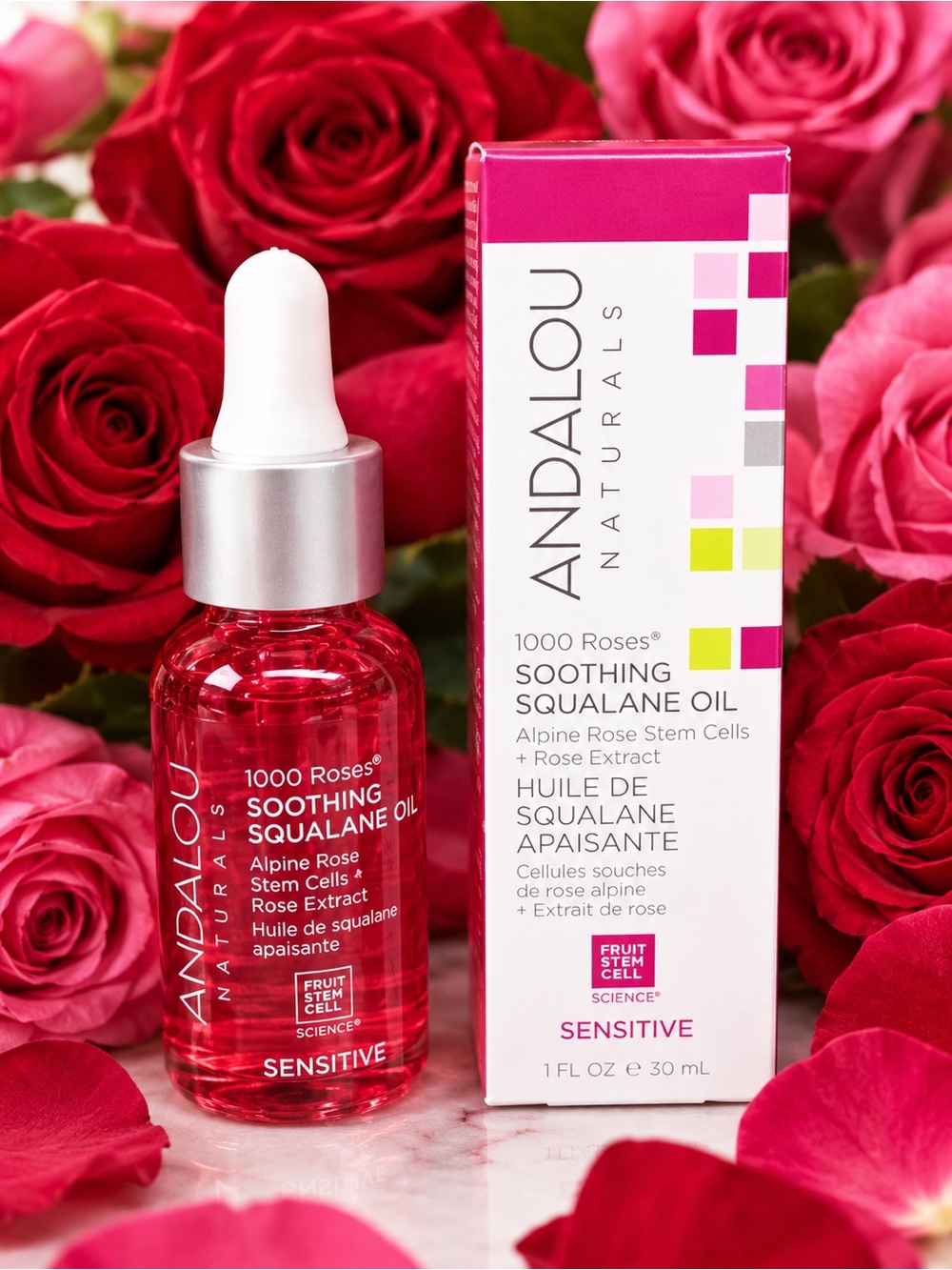 NEW Andalou Naturals 1000 Roses Soothing Squalane Oil For Sensitive Skin 🌹